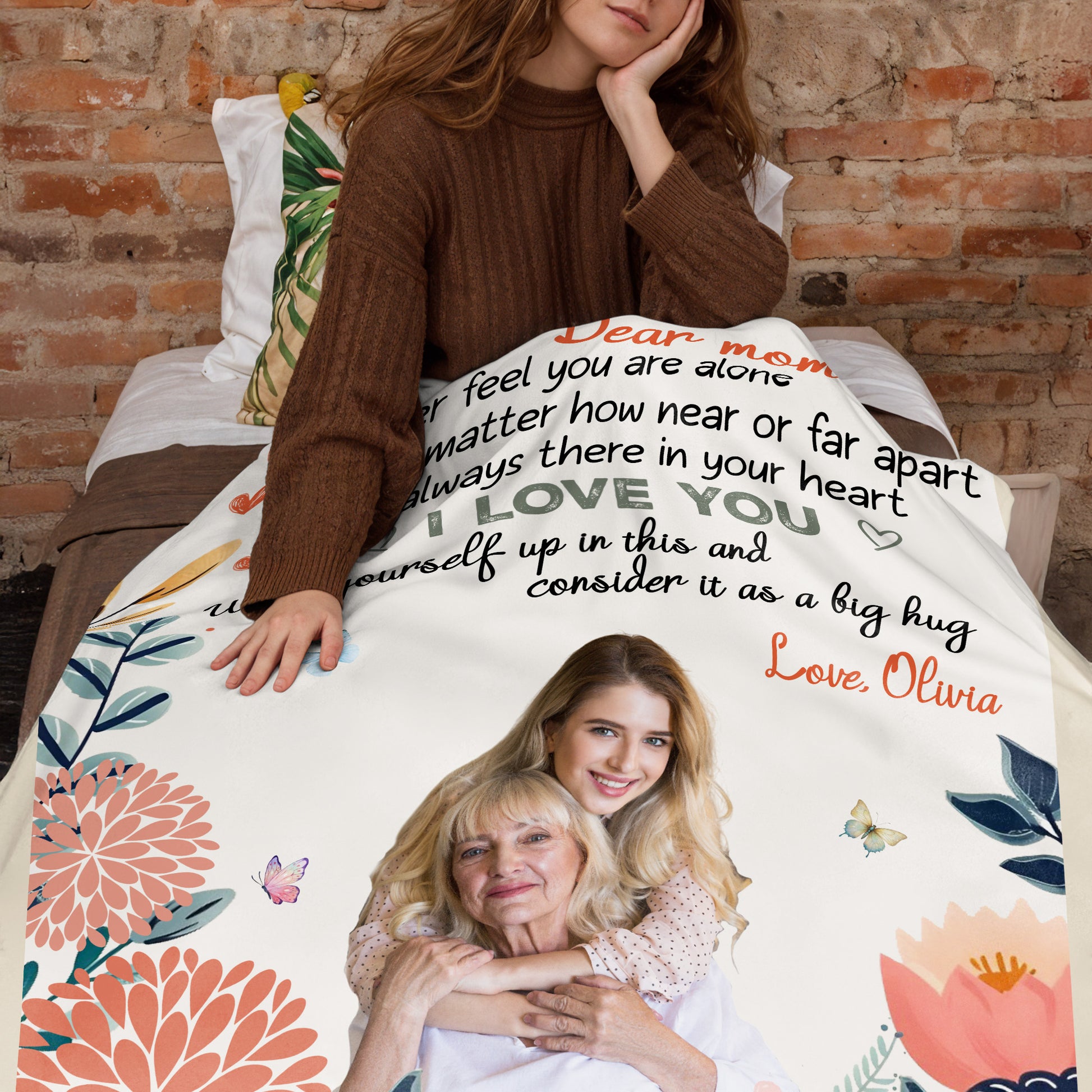 Dear Mom Always There In Your Heart With Flowers And Butterflies