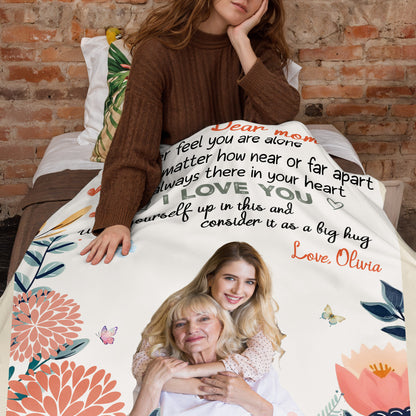 Dear Mom Always There In Your Heart With Flowers And Butterflies