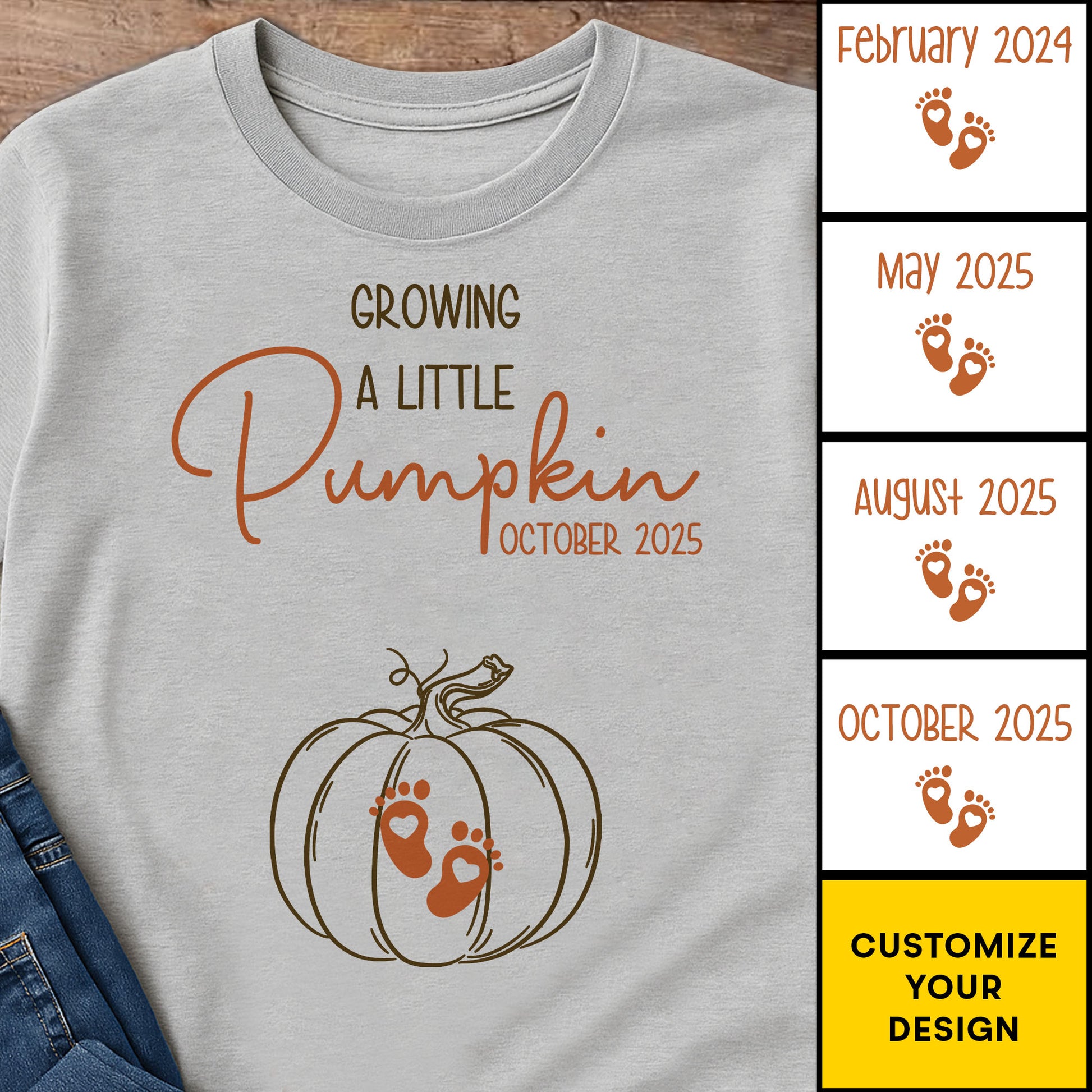 Growing a Little Pumpkin Footprints Design