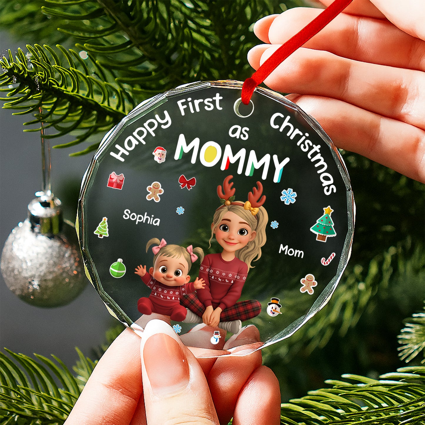 Happy First Christmas As Mommy, Featuring Holiday Icons