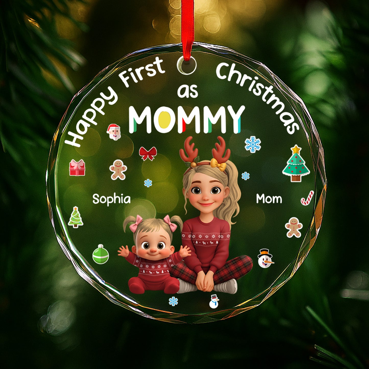 Happy First Christmas As Mommy, Featuring Holiday Icons
