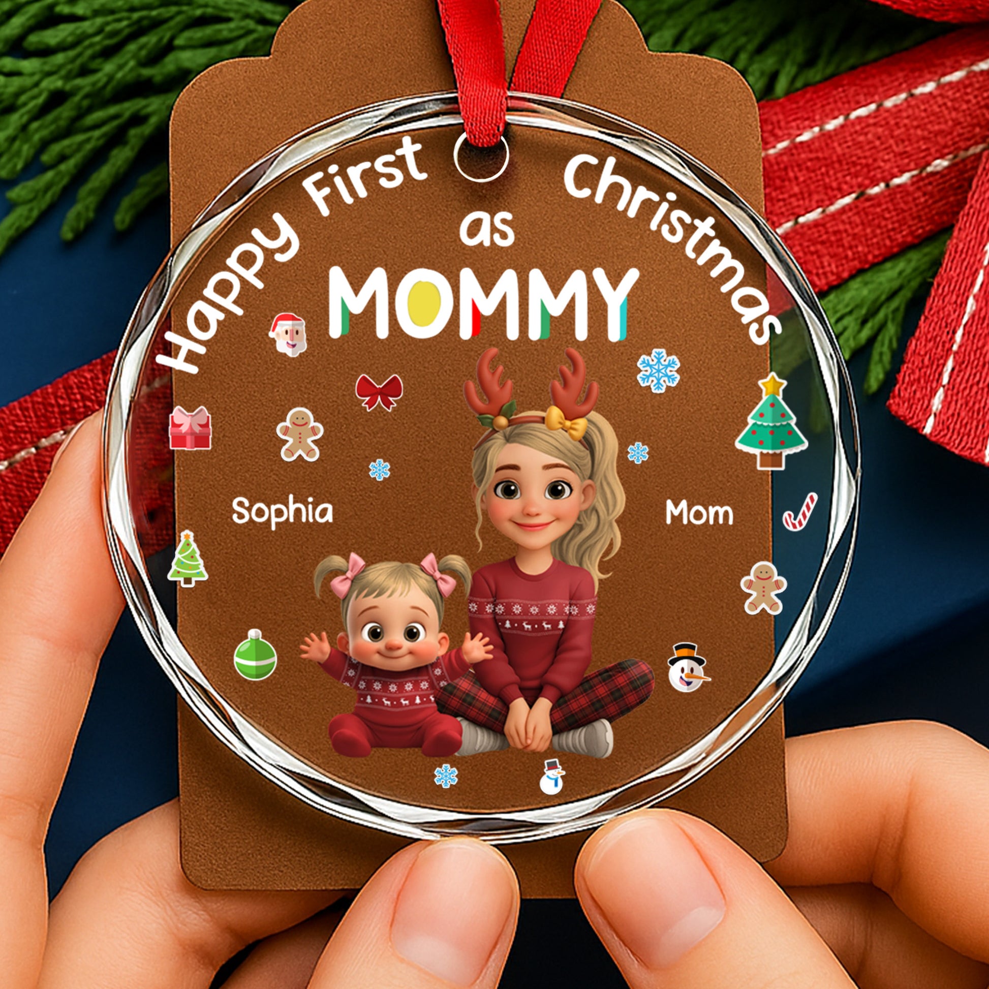 Happy First Christmas As Mommy, Featuring Holiday Icons