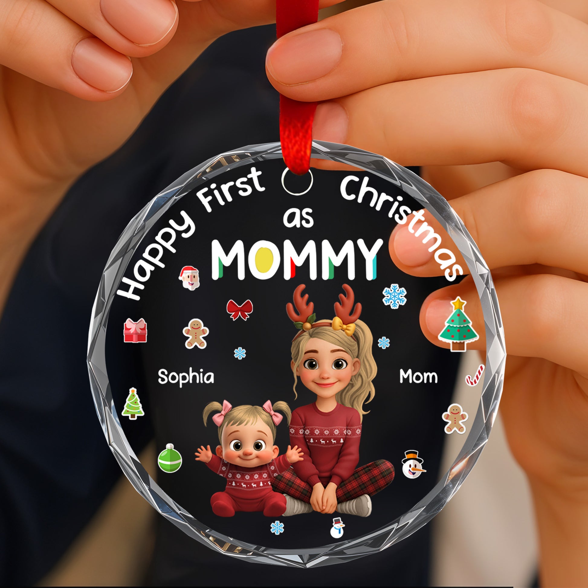 Happy First Christmas As Mommy, Featuring Holiday Icons