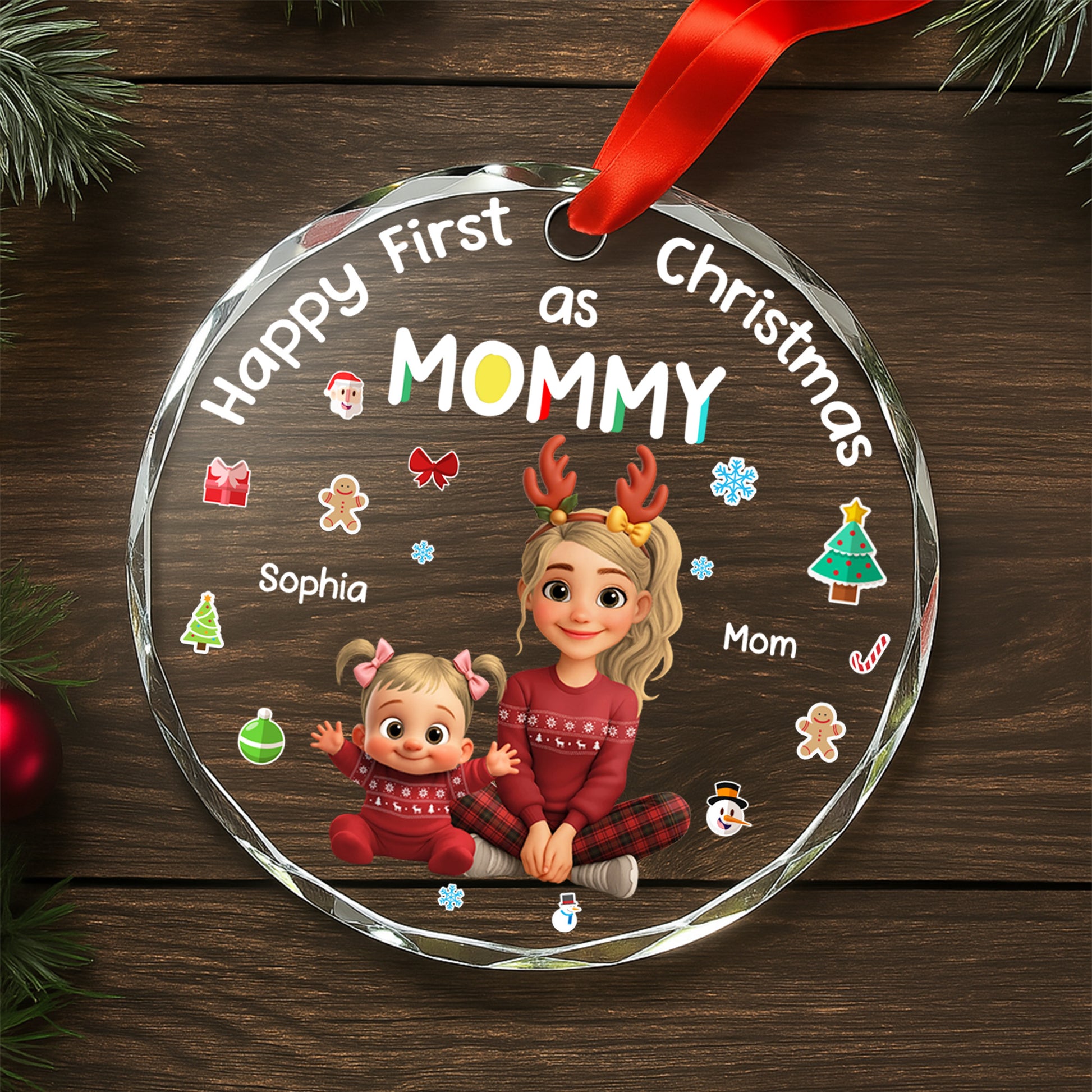 Happy First Christmas As Mommy, Featuring Holiday Icons