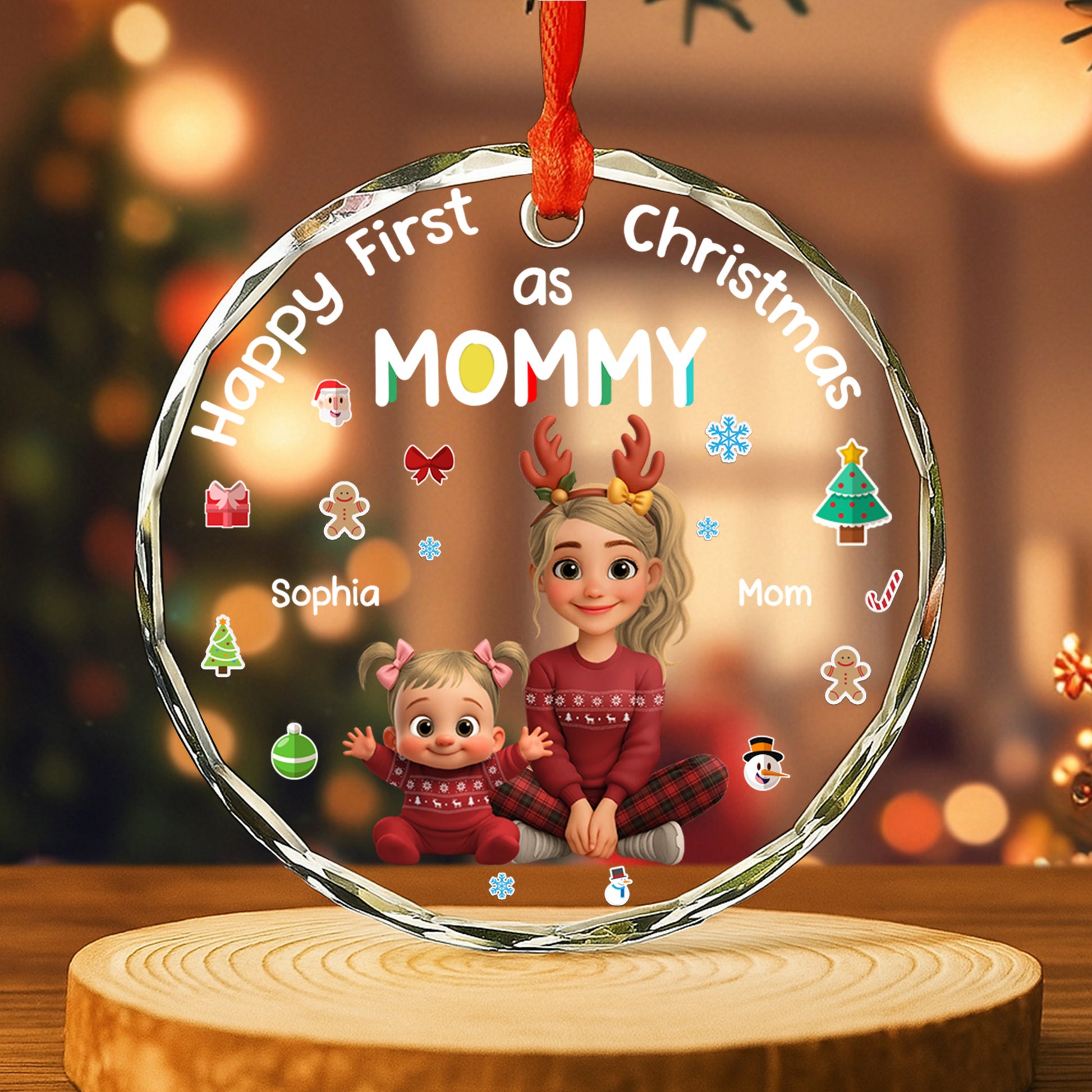 Happy First Christmas As Mommy, Featuring Holiday Icons