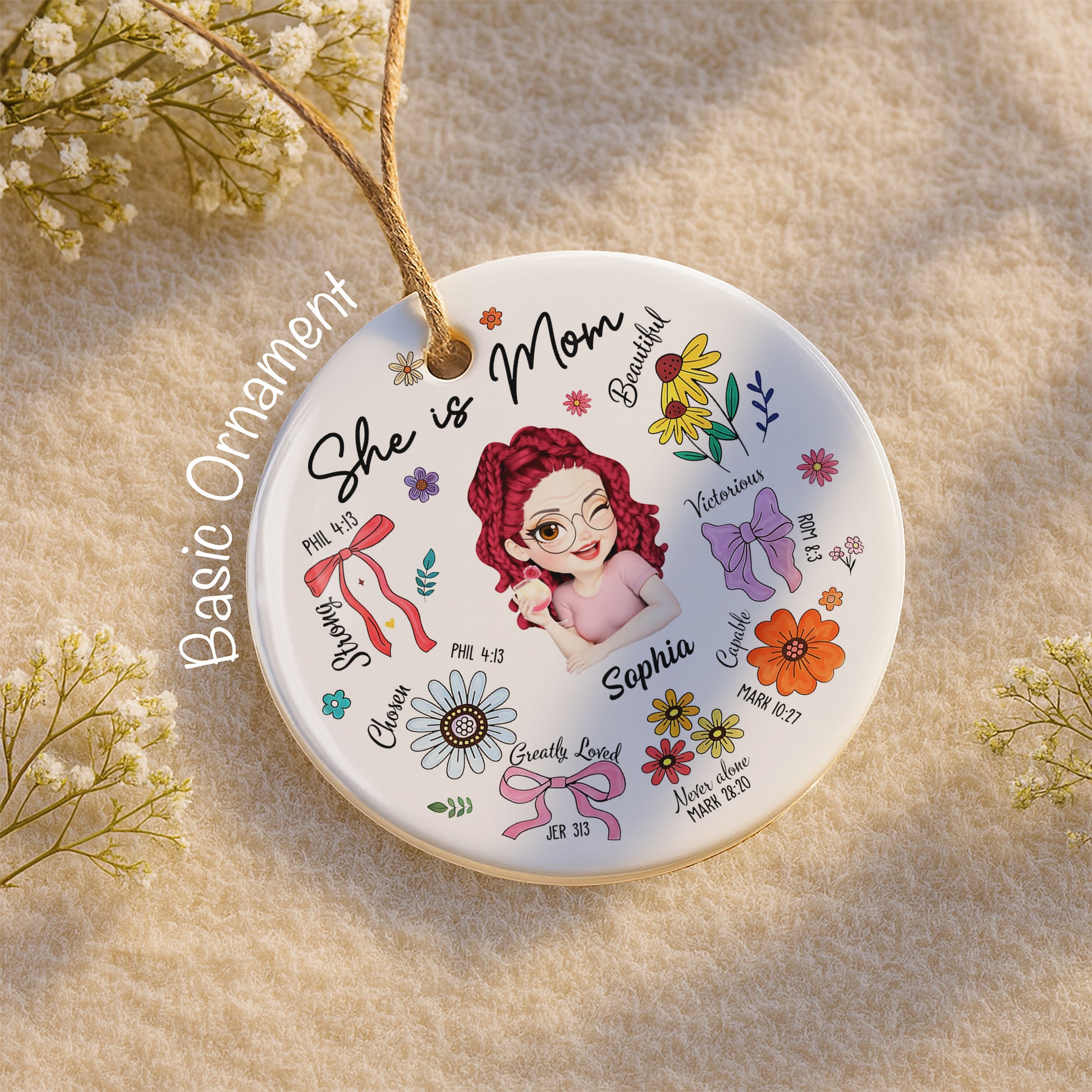 She Is Mom Strong Beautiful Victorious With Flowers And Ribbons