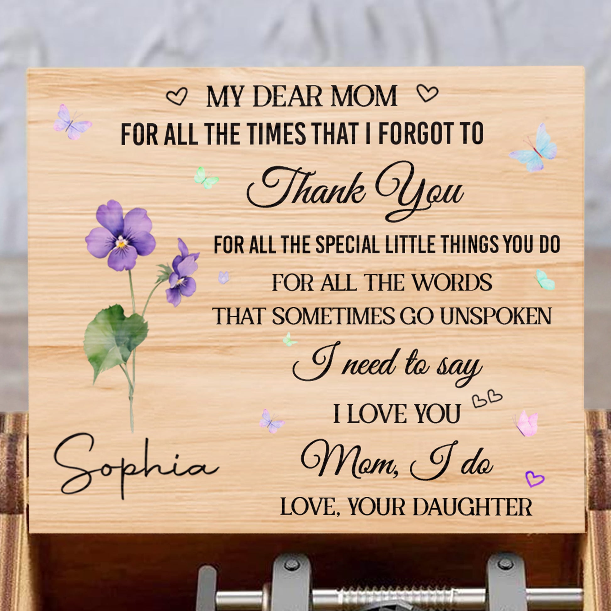 My Dear Mom I Need To Say I Love You Full Of Flowers And Butterflies