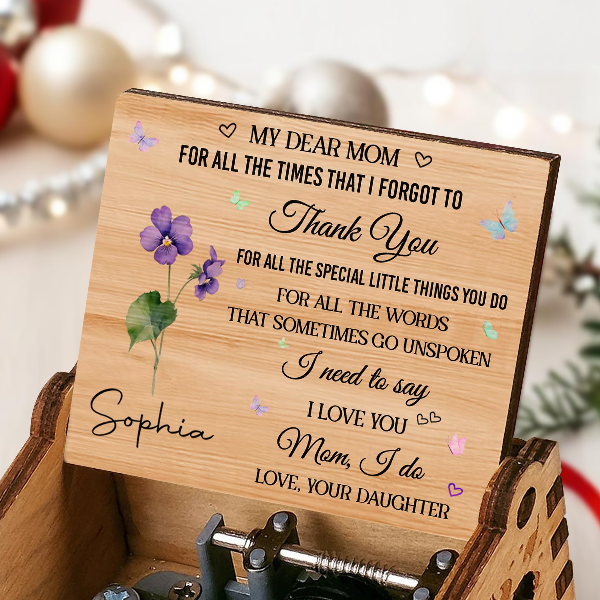 My Dear Mom I Need To Say I Love You Full Of Flowers And Butterflies