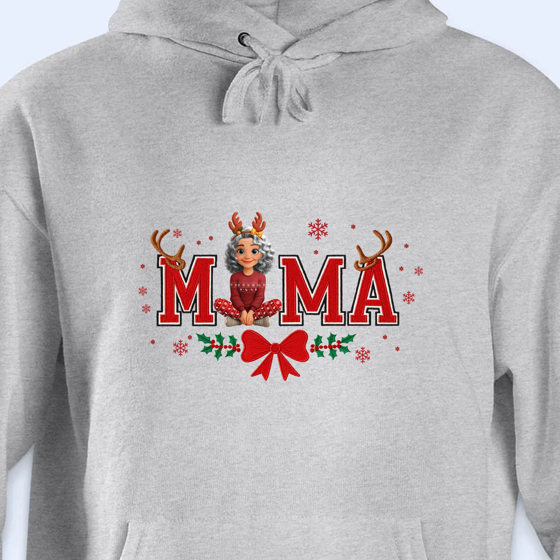 Mama Christmas Reindeer and Snowflakes Design