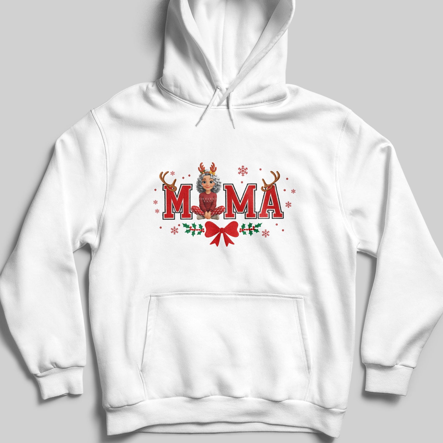 Mama Christmas Reindeer and Snowflakes Design