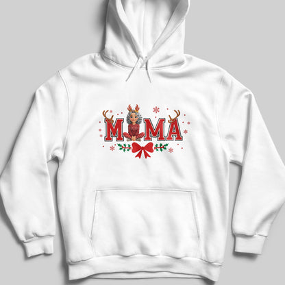 Mama Christmas Reindeer and Snowflakes Design