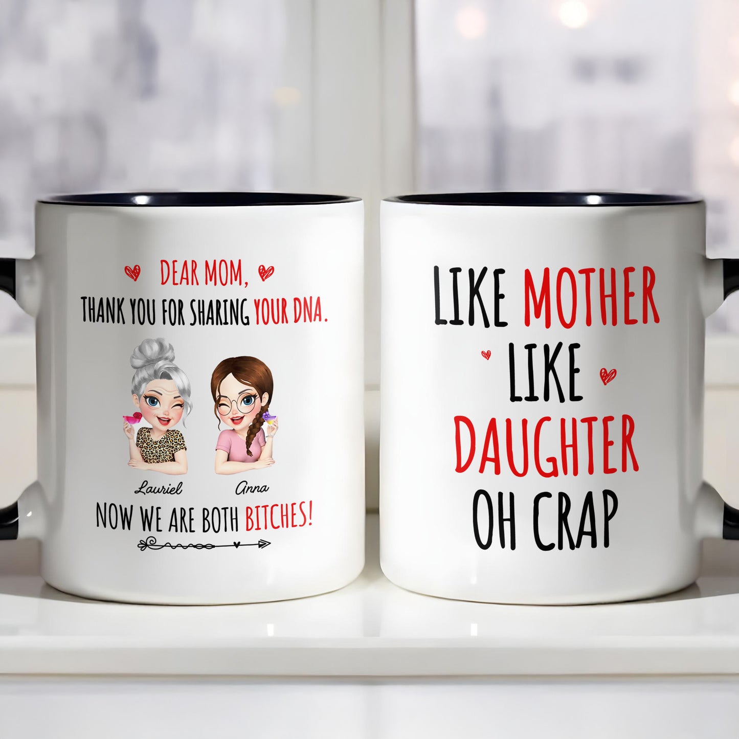 Dear Mom, Thank You For Sharing Your DNA, Cartoon Hearts And Arrows