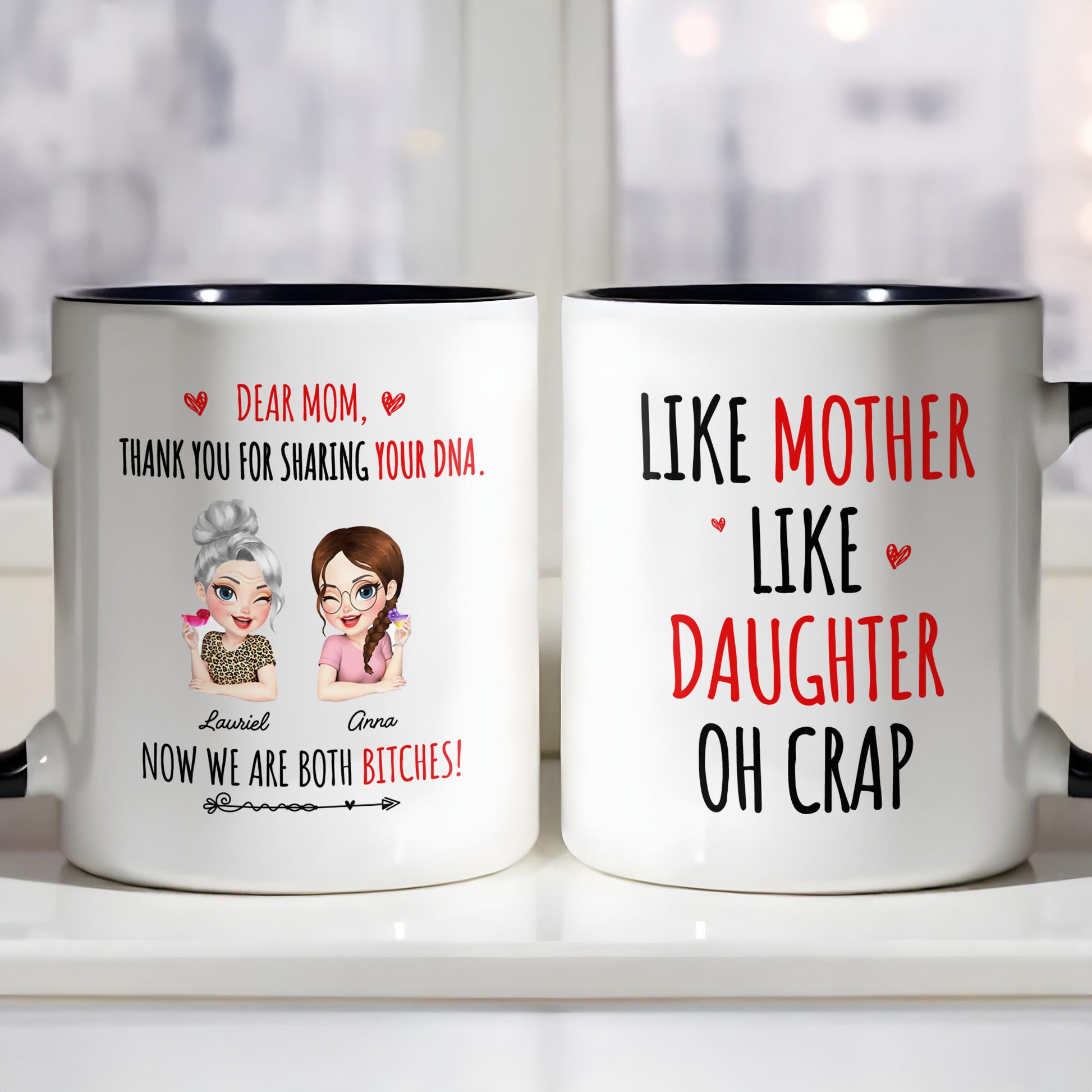 Dear Mom, Thank You For Sharing Your DNA, Cartoon Hearts And Arrows