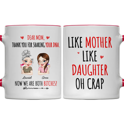 Dear Mom, Thank You For Sharing Your DNA, Cartoon Hearts And Arrows