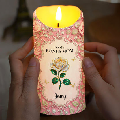 To My Bonus Mom, Thank You For Your Love, Flower And Butterflies Design