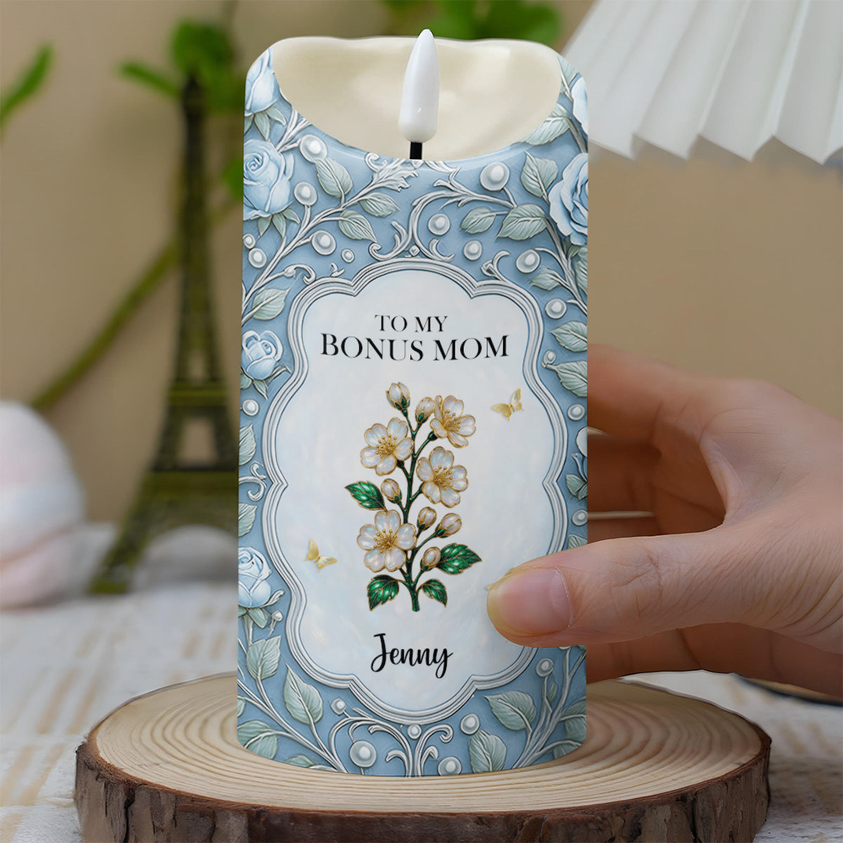 To My Bonus Mom, Thank You For Your Love, Flower And Butterflies Design