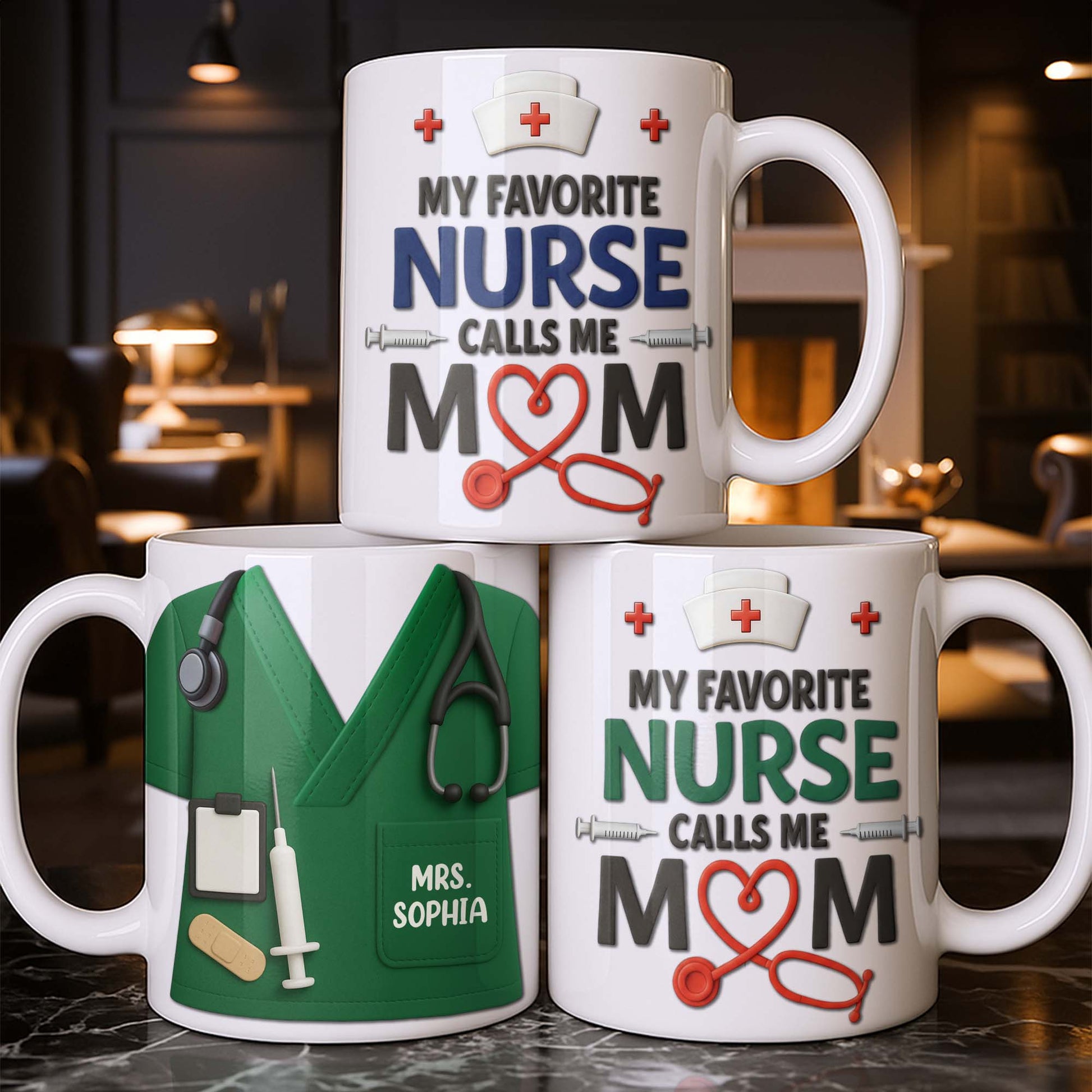 Personalize with Classic Nurse Themes, Stethoscope and Uniform