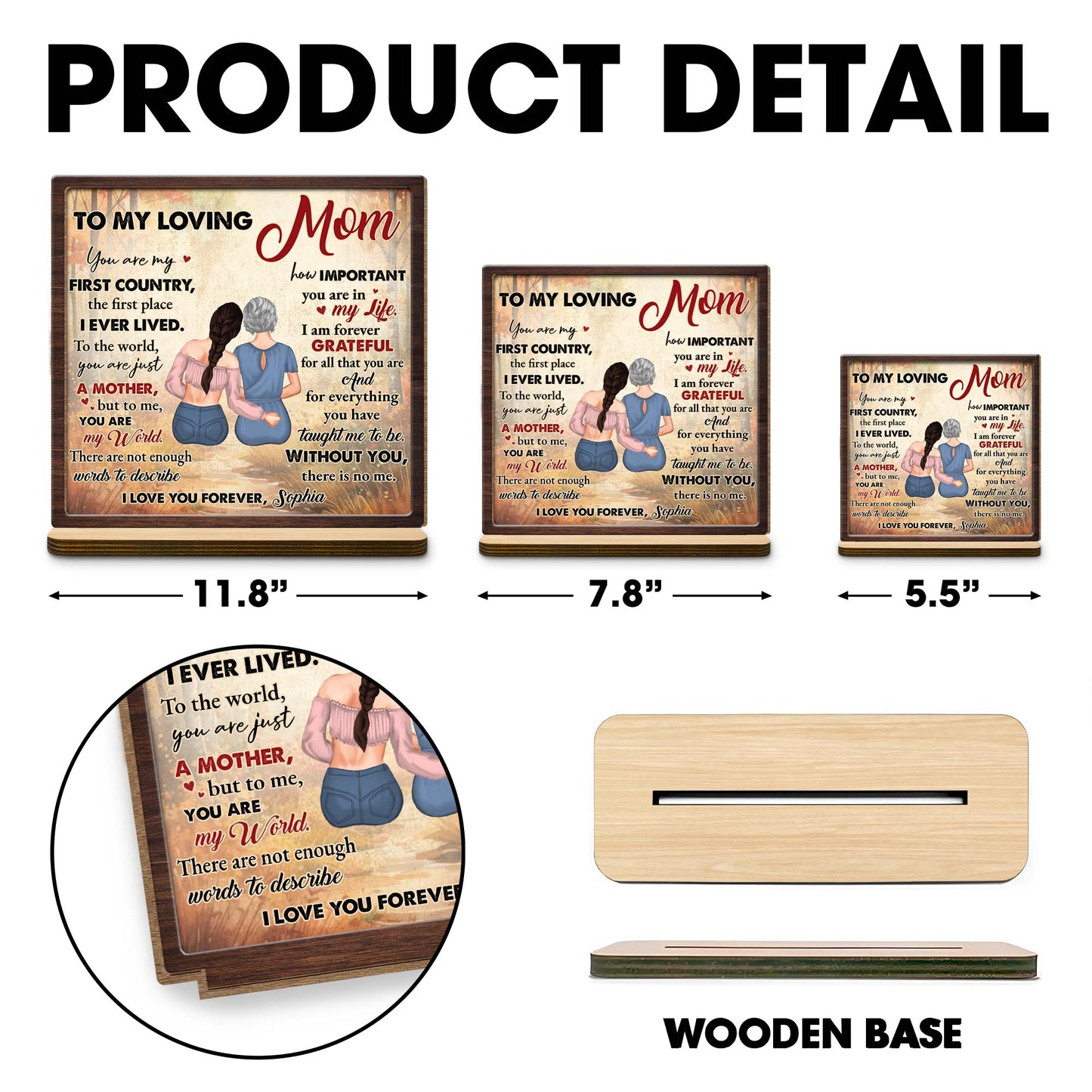 To My Loving Mom, Two Figures Embrace On Book Design