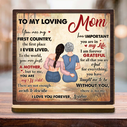 To My Loving Mom, Two Figures Embrace On Book Design