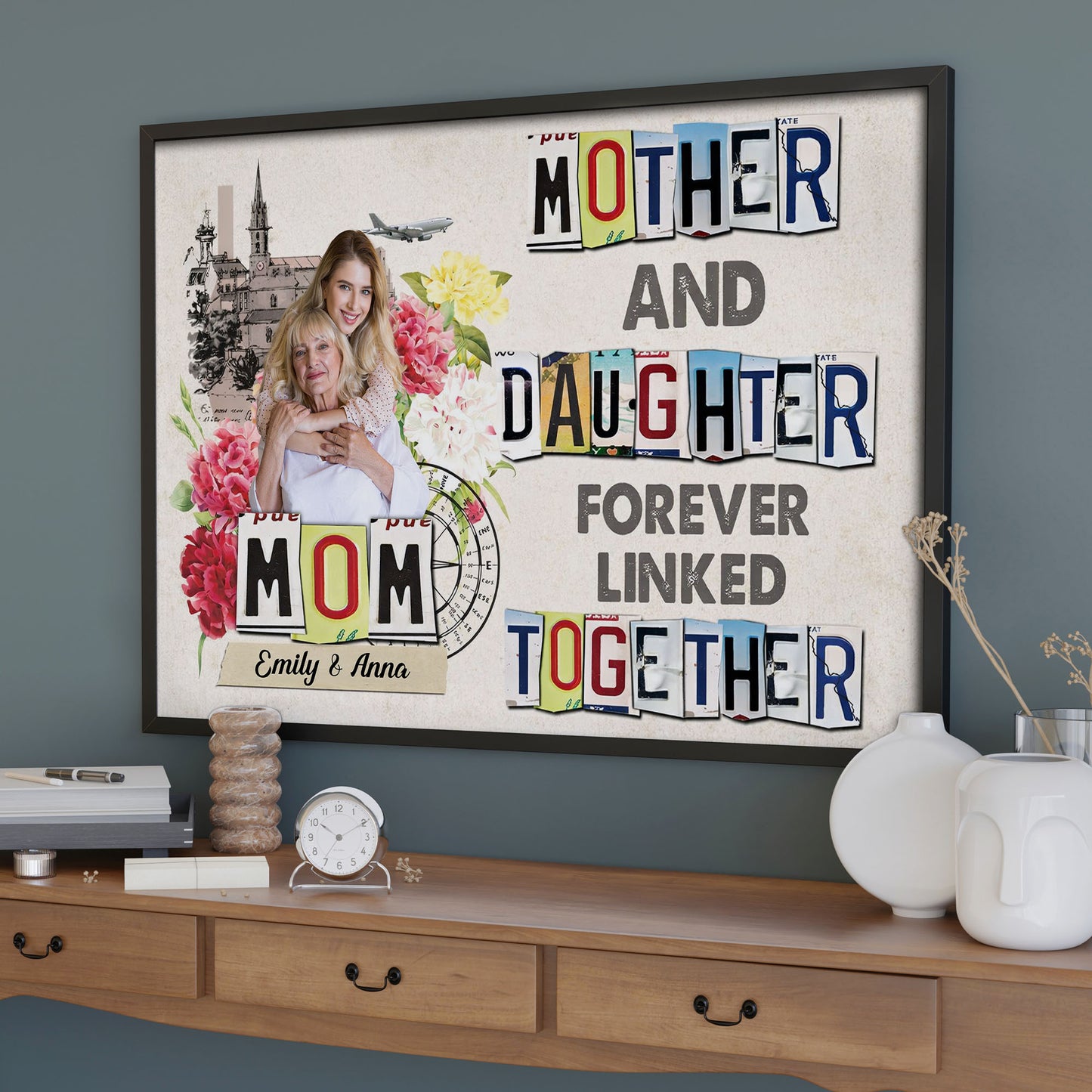 Mother And Daughter Forever Linked Together With Flowers