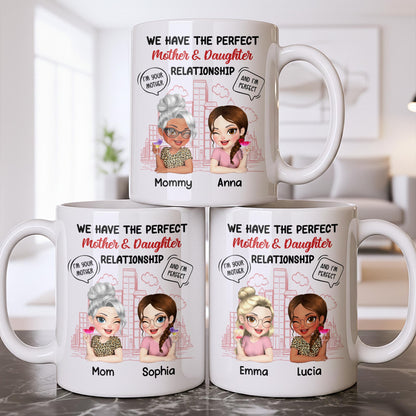Perfect Mother & Daughter Relationship, Cityscape Design - Personalized Custom Coffee Mug - MOM141_MG
