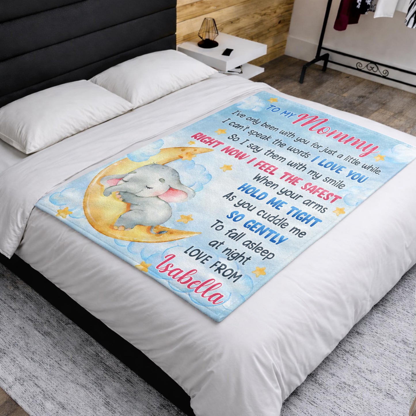 To My Mommy, Elephant And Moon Design