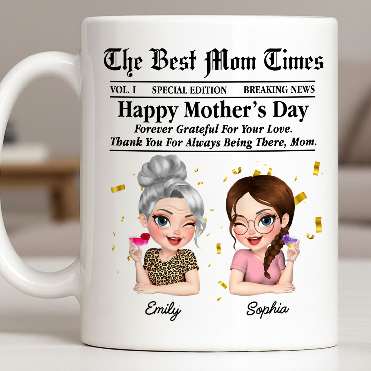 Happy Mother's Day Thank You Mom Newspaper Cartoon