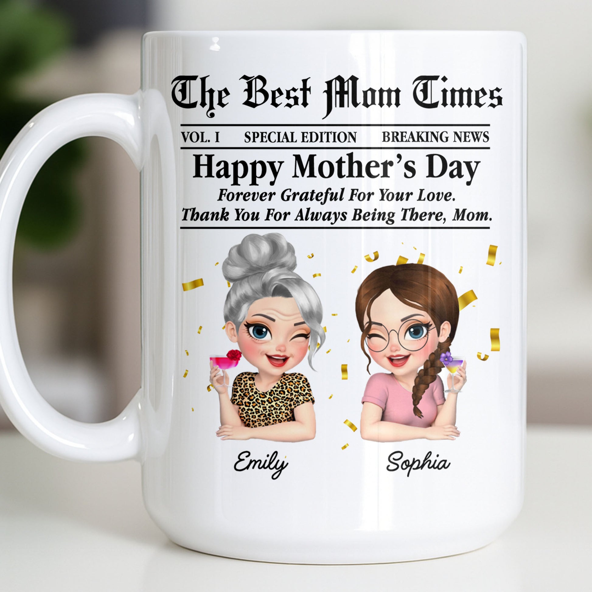 Happy Mother's Day Thank You Mom Newspaper Cartoon