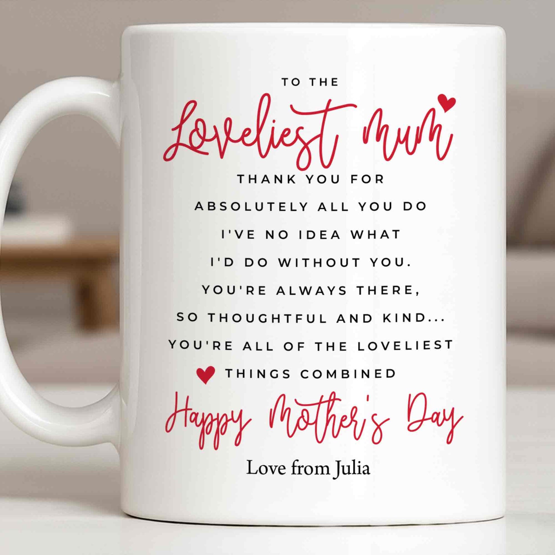 To The Loveliest Mum With Hearts