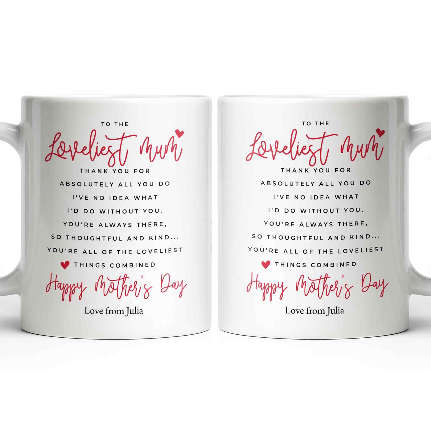 To The Loveliest Mum With Hearts