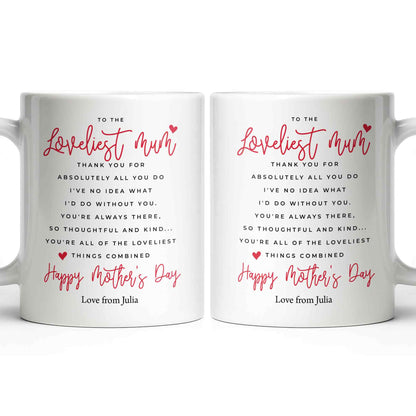 To The Loveliest Mum With Hearts