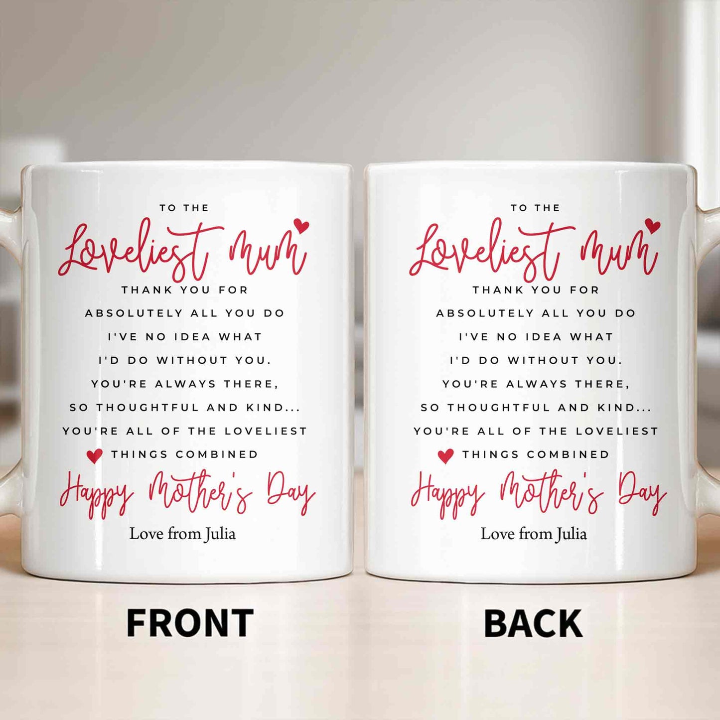 To The Loveliest Mum With Hearts