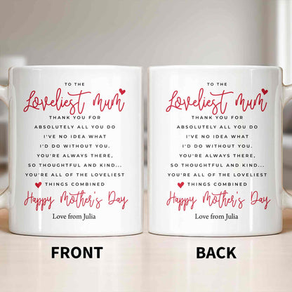 To The Loveliest Mum With Hearts