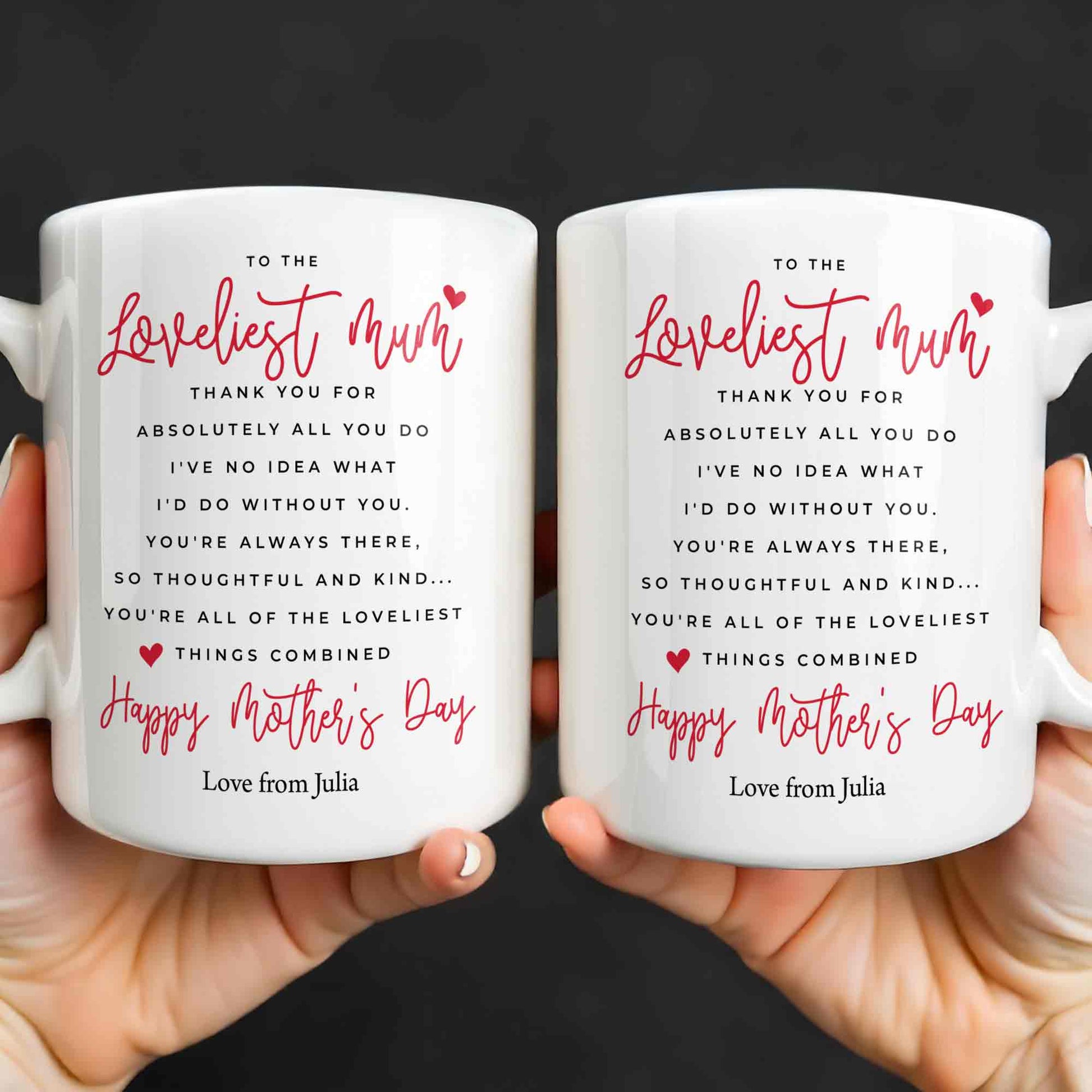 To The Loveliest Mum With Hearts