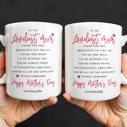 To The Loveliest Mum With Hearts