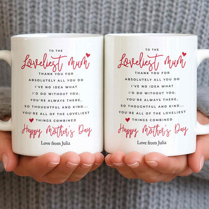 To The Loveliest Mum With Hearts