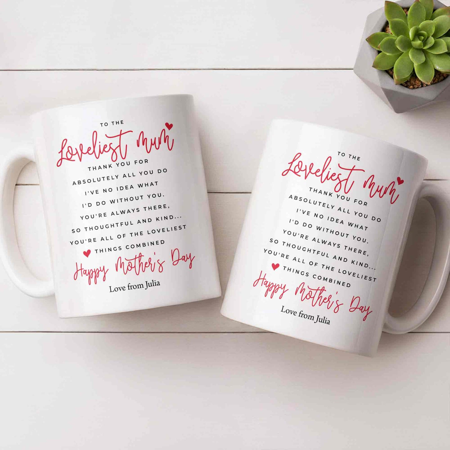 To The Loveliest Mum With Hearts