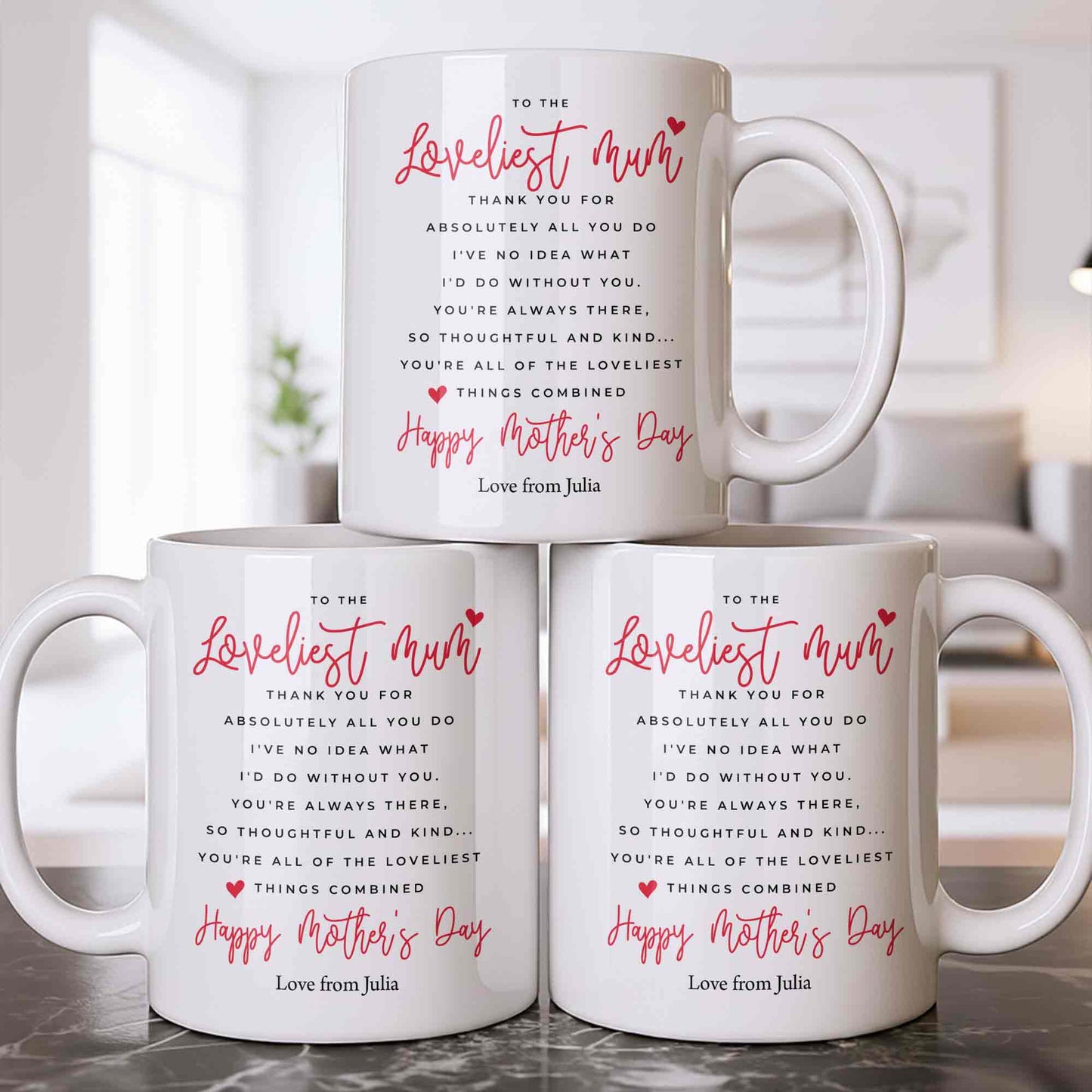 To The Loveliest Mum With Hearts