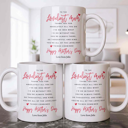 To The Loveliest Mum With Hearts