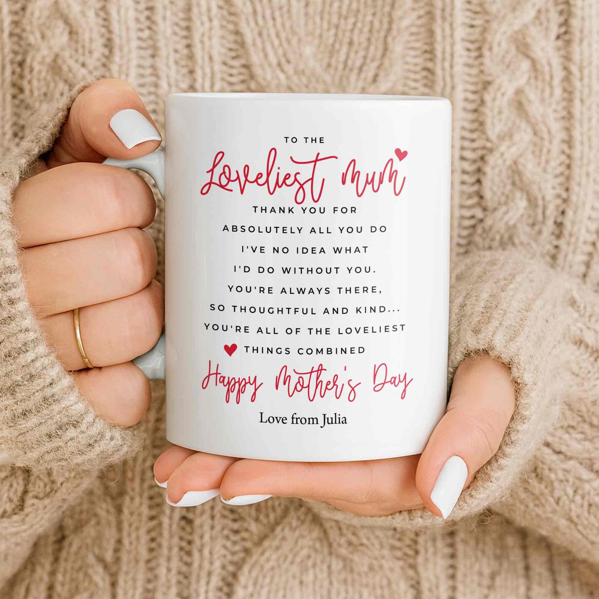 To The Loveliest Mum With Hearts