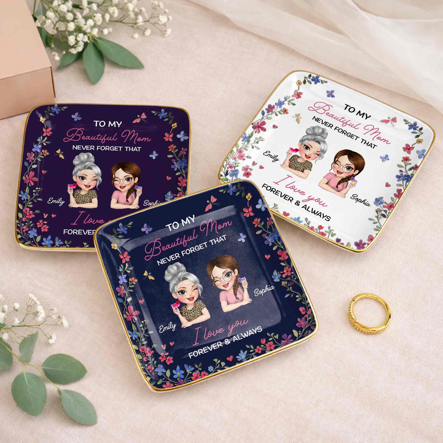 To My Beautiful Mom Never Forget That Flowers Mother And Daughter