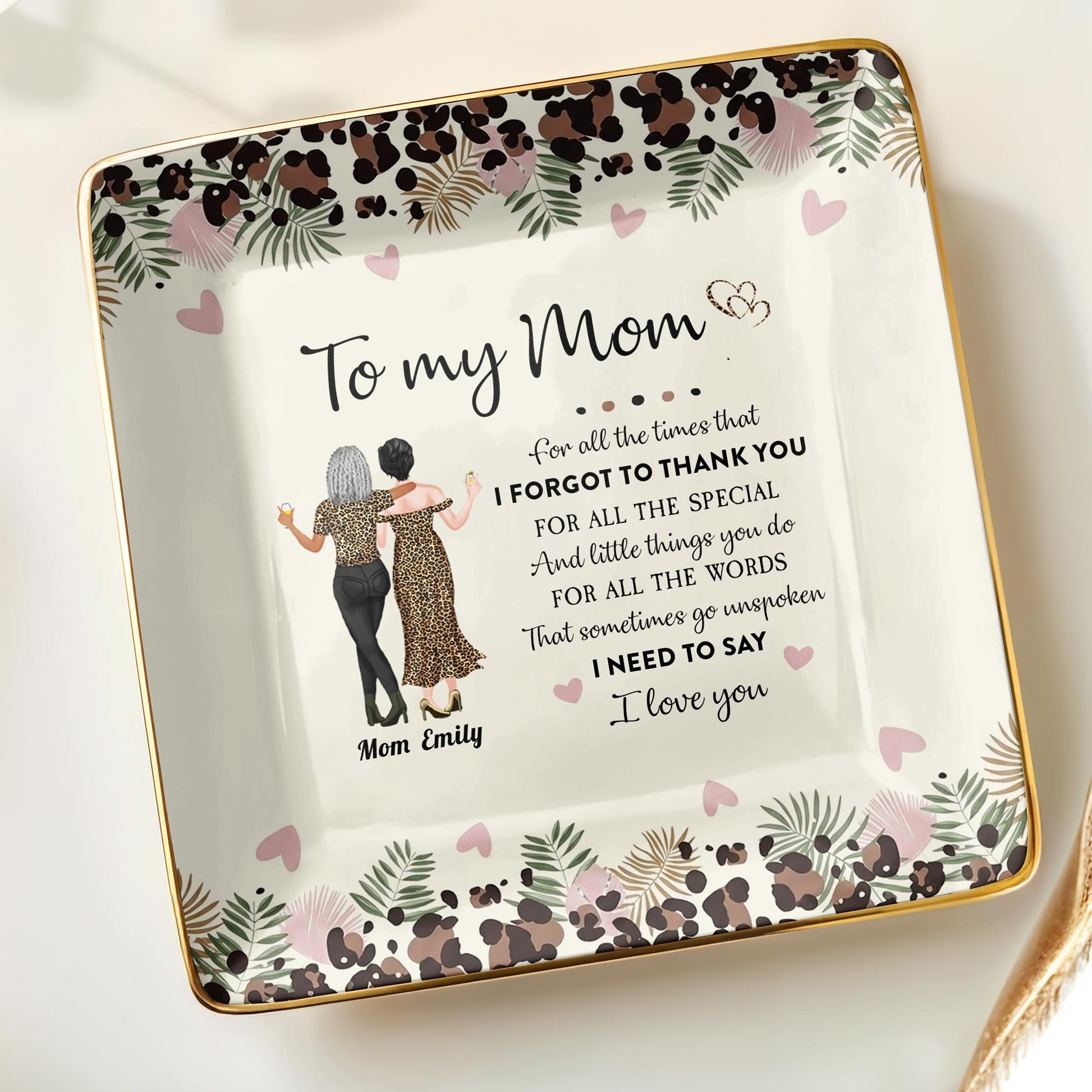 To My Mom, Beautiful Ceramic Square Shaped Dish