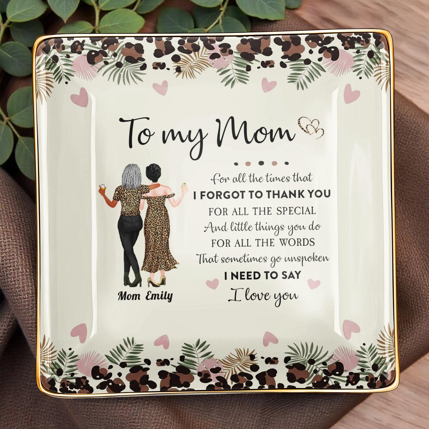 To My Mom, Beautiful Ceramic Square Shaped Dish