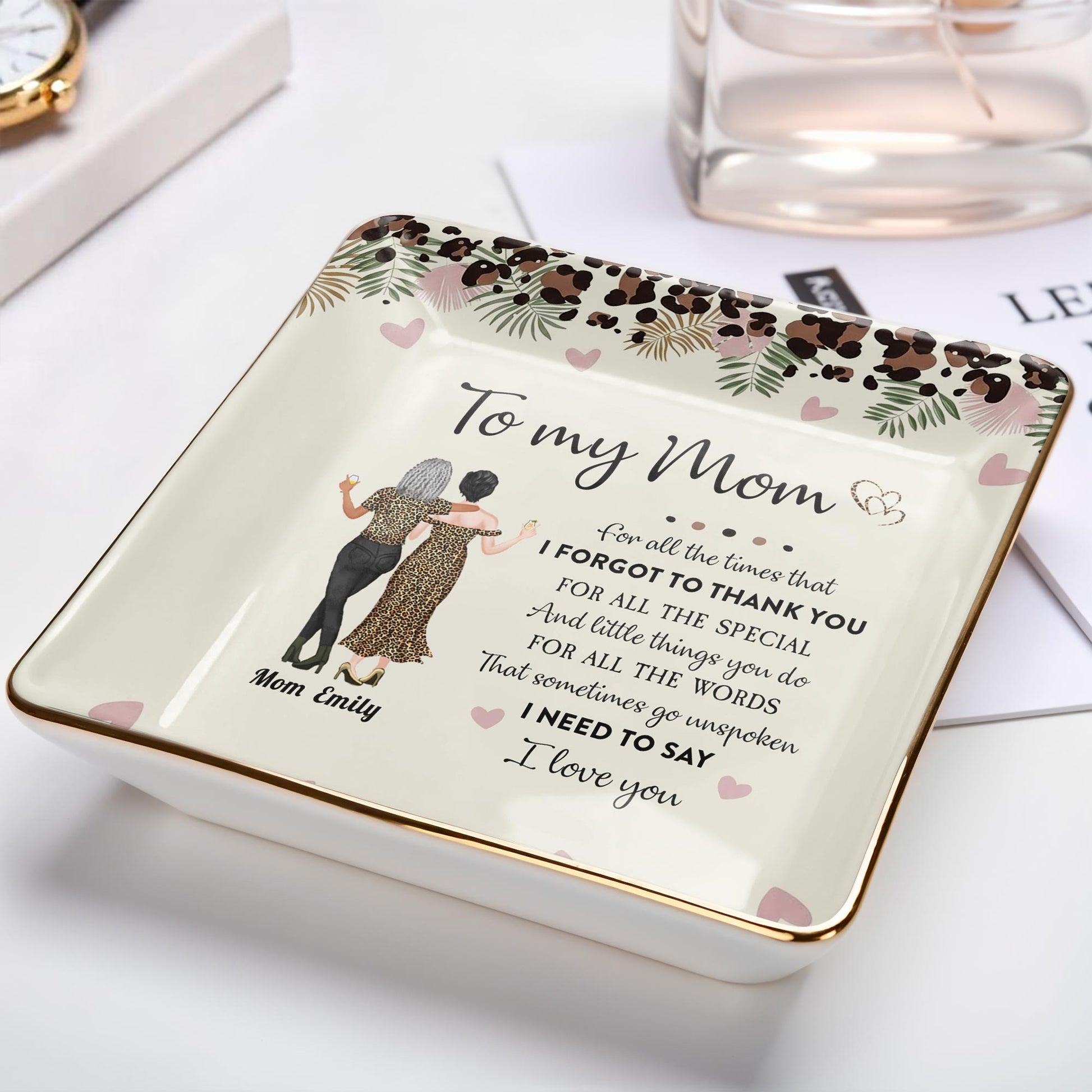 To My Mom, Beautiful Ceramic Square Shaped Dish