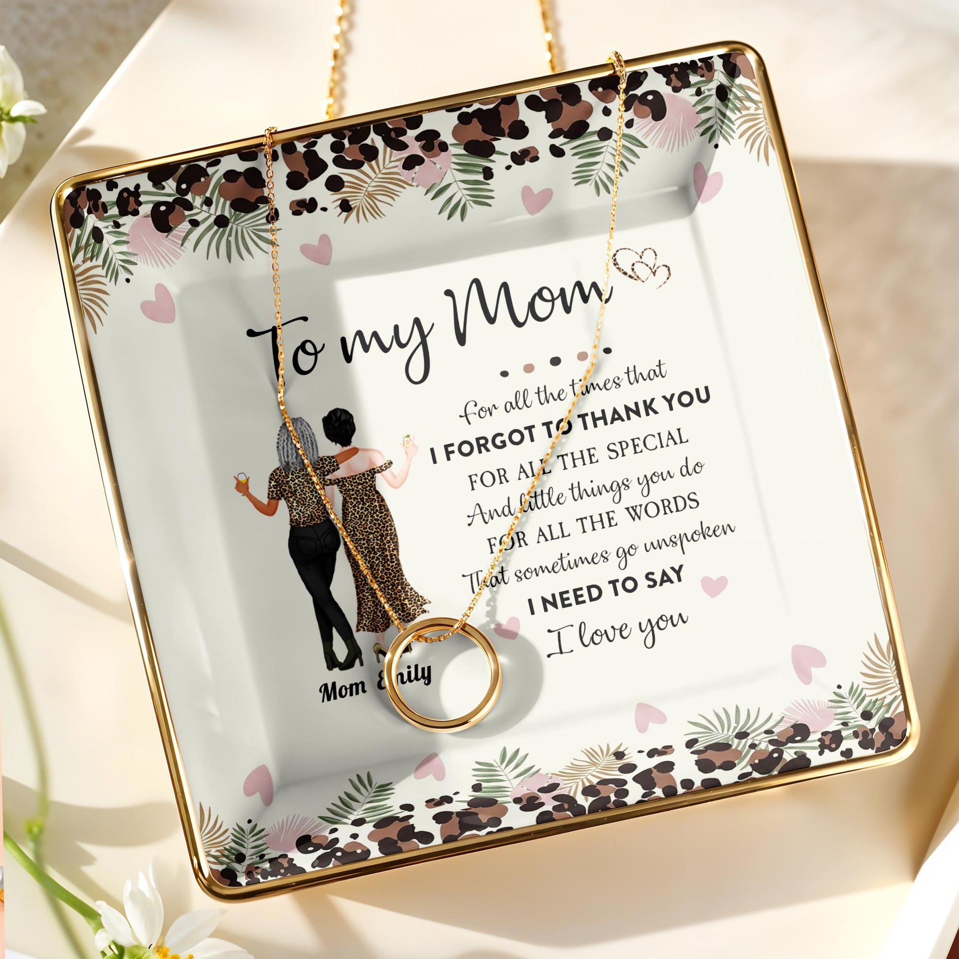 To My Mom, Beautiful Ceramic Square Shaped Dish