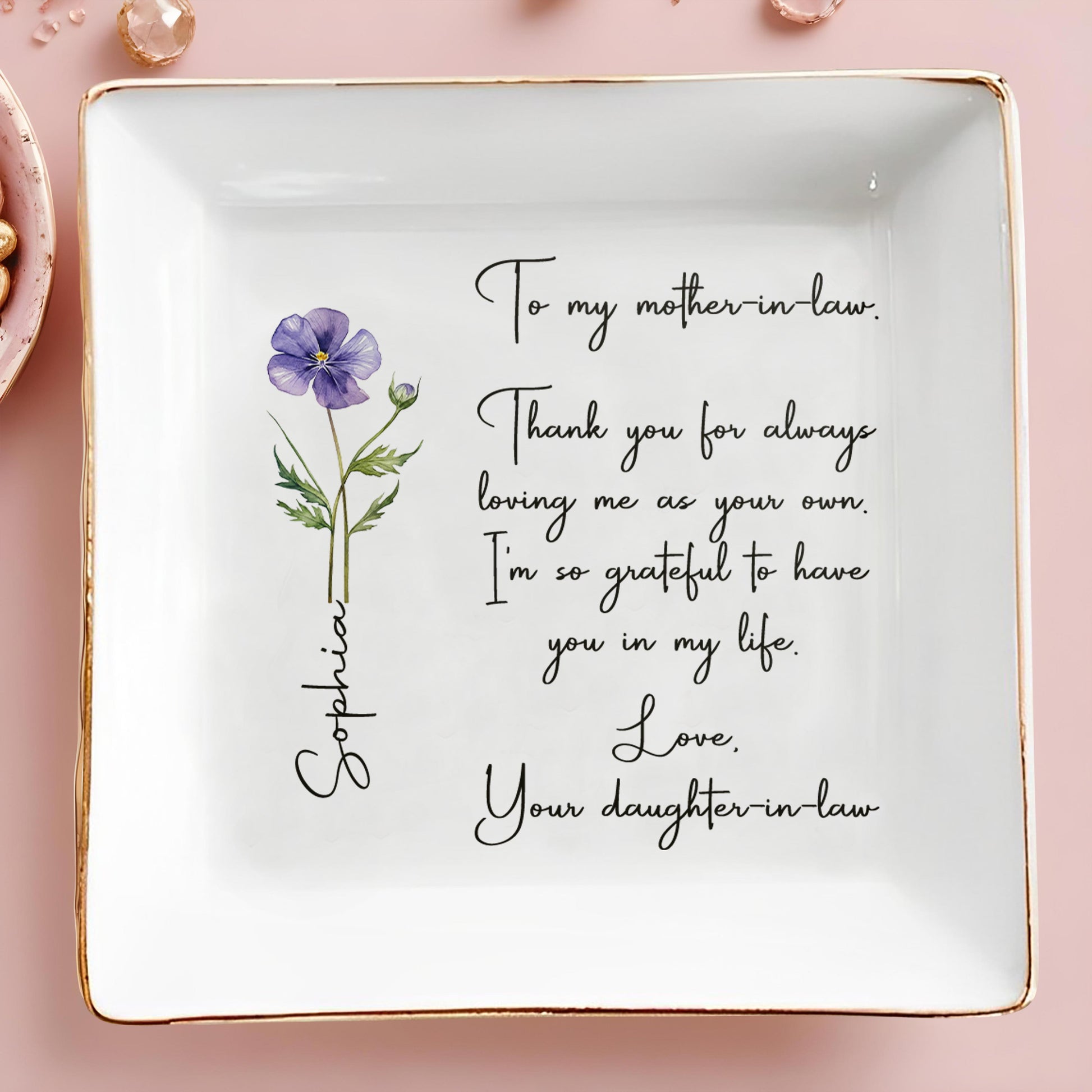 To My Mother-In-Law Thank You For Loving Me, Flower Design