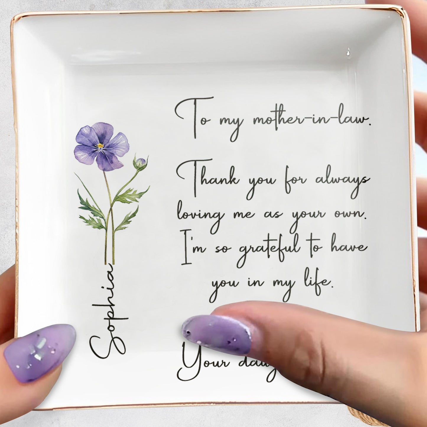 To My Mother-In-Law Thank You For Loving Me, Flower Design