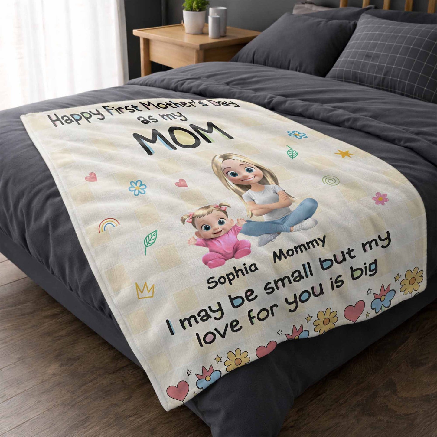 Happy First Mother's Day As My Mom Blanket