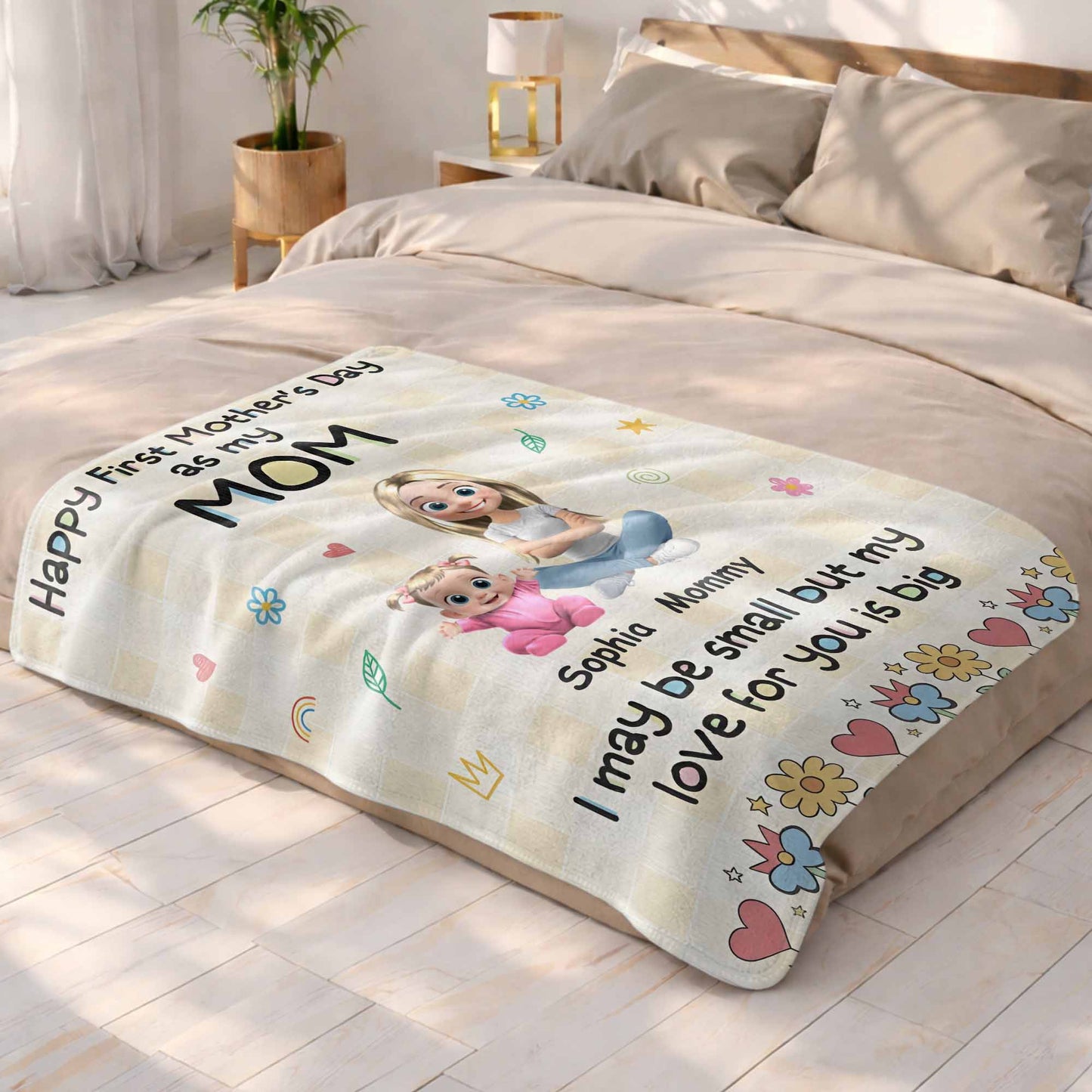 Happy First Mother's Day As My Mom Blanket