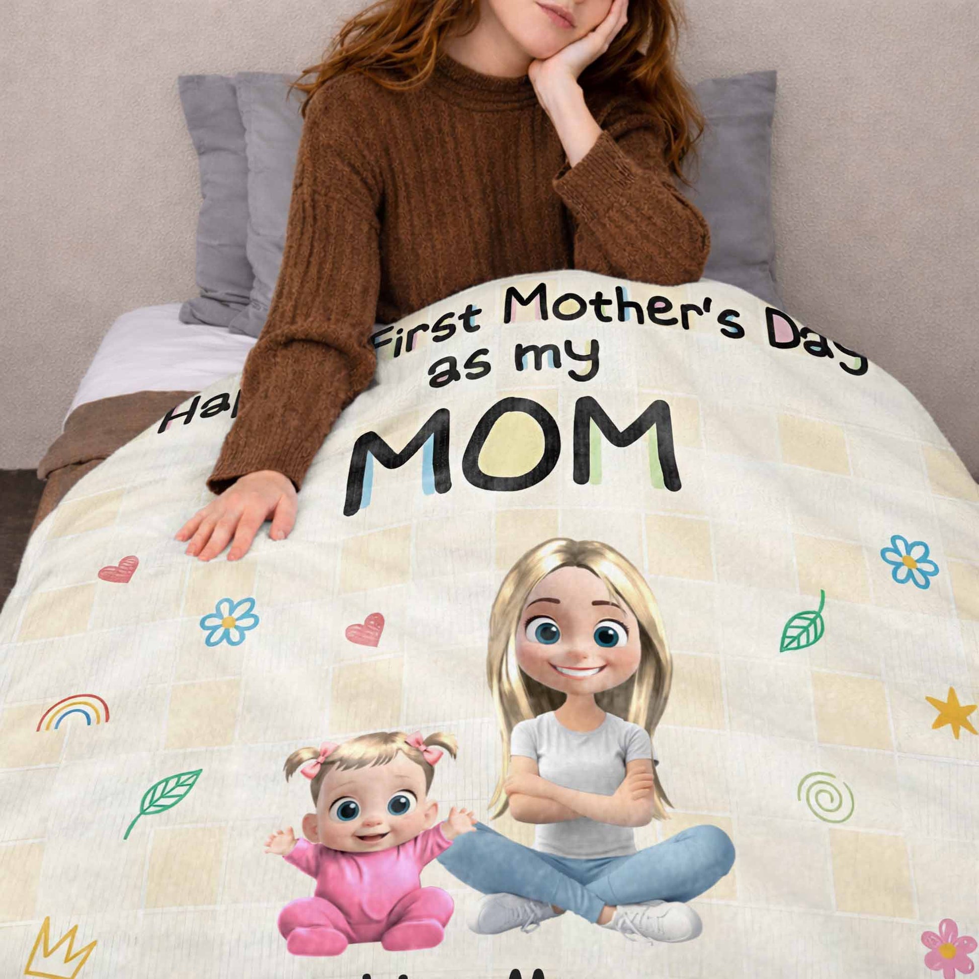 Happy First Mother's Day As My Mom Blanket